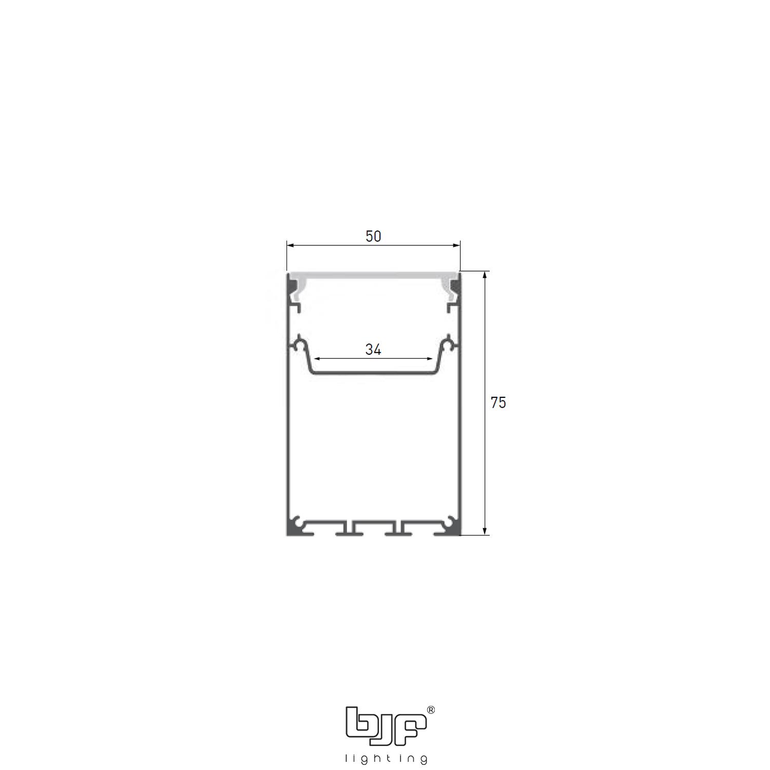 Perfil Led Superficie L509 55X75Mm Esquema
