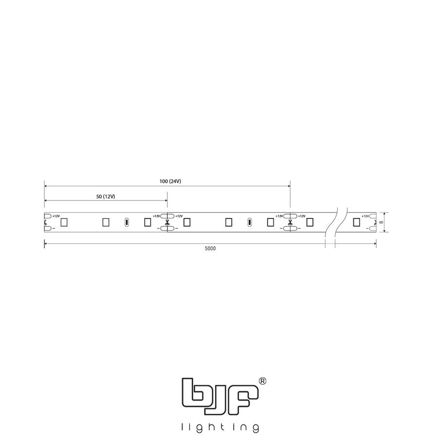 LINA-TIRA LED 12V BASIC 4,8W 60LED (1m) 2 Lina-Tira Led 12V Basic 4,8W 60Led + Esquema