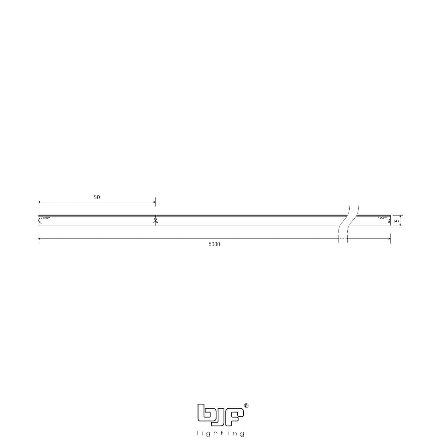 Tira Led Serie Pro Cob 8W 528Led 5Mm Esquema