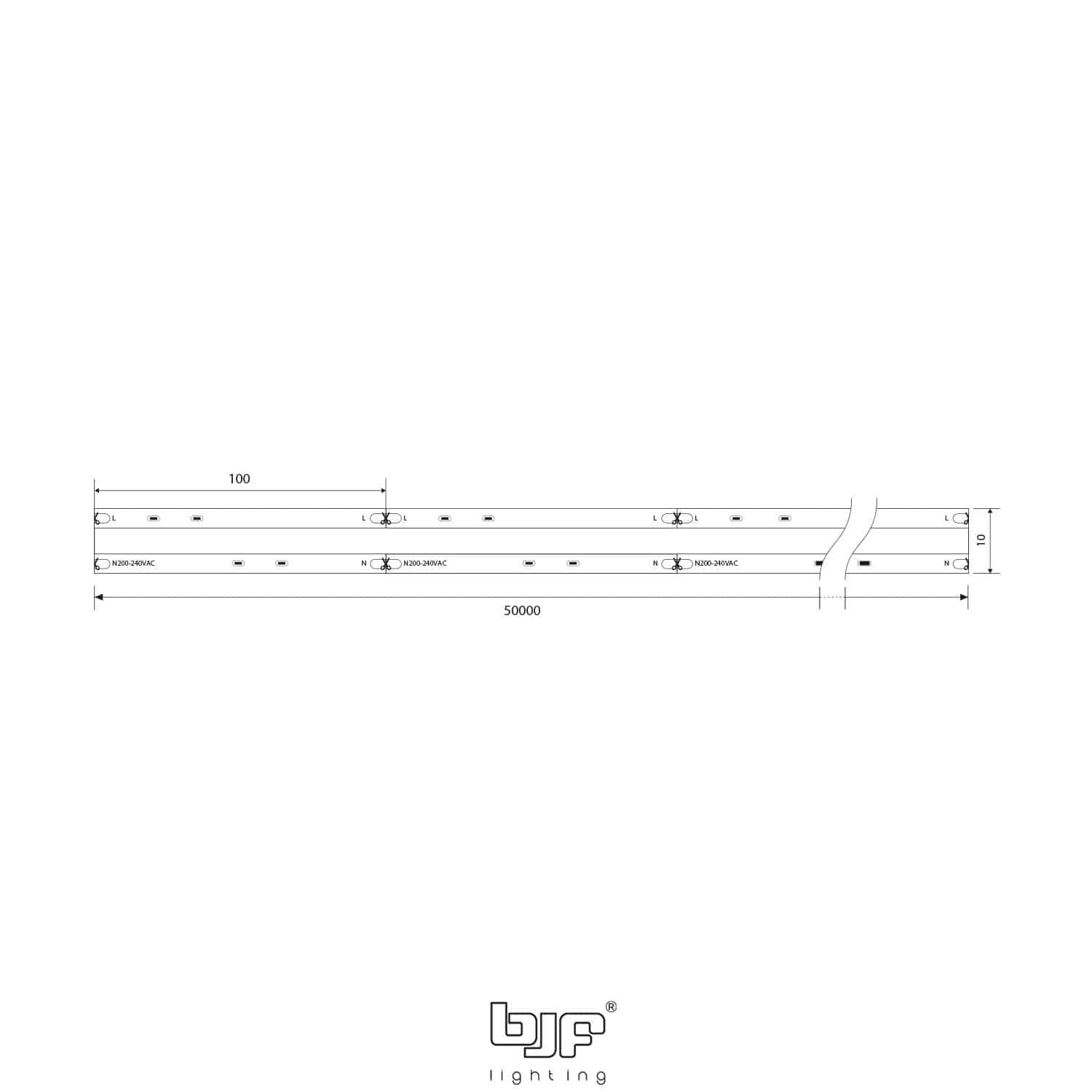 Tira Led Serie Strips Pro 230V Cob 17Wm 800Led Esquema