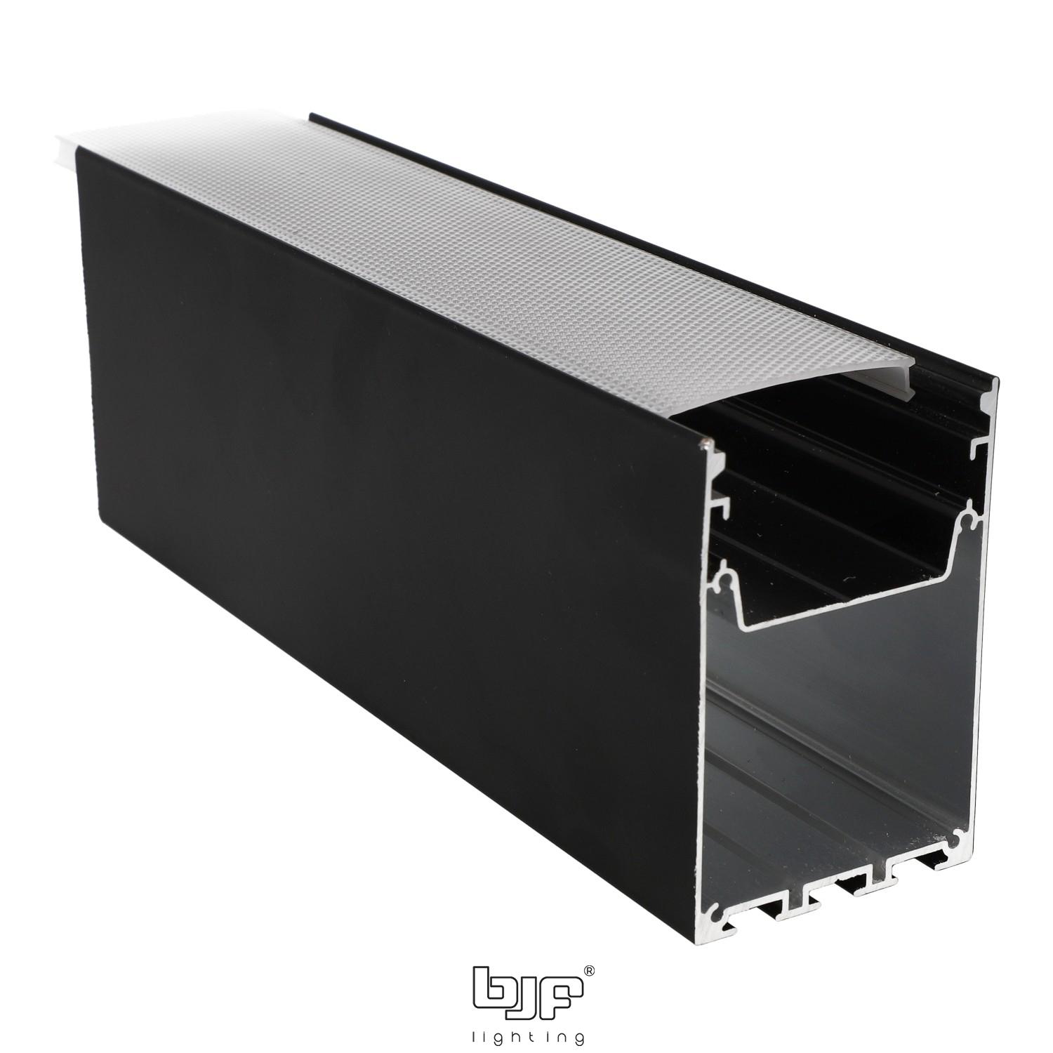 KIT DE SUSPENSION PARA PERFIL COLGANTE L508 / L509 2 L509 Perfil Led Superficie Negro Mate Difusor Prismatico