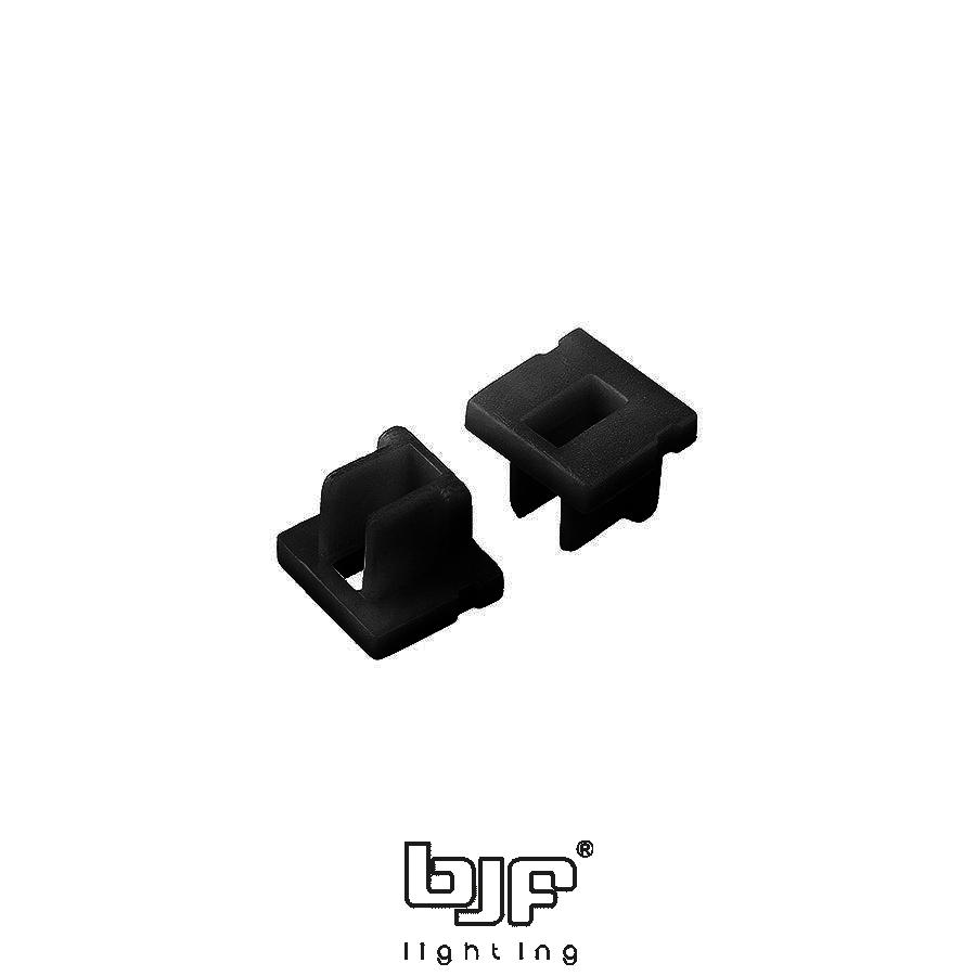 KIT PERFIL DE SUPERFICIE L492+DIFUSOR OPAL+2 TAPAS+4 GRAPAS NEGRO MATE 2m 3 Tapa Lateral Negro Perfil Led De Superficie Mini