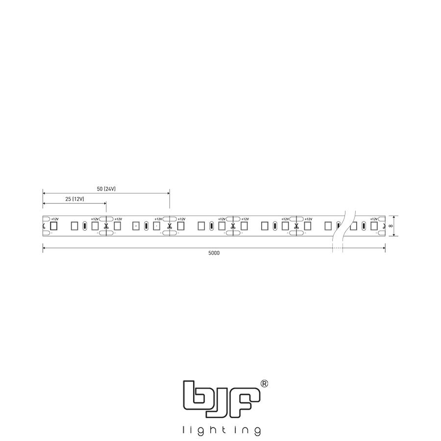 ELVA-TIRA LED 12V BASIC 9,6W 120LED (1m) 2 Elva-Tira Led 12V Basic 9,6W 120Led + Esquema