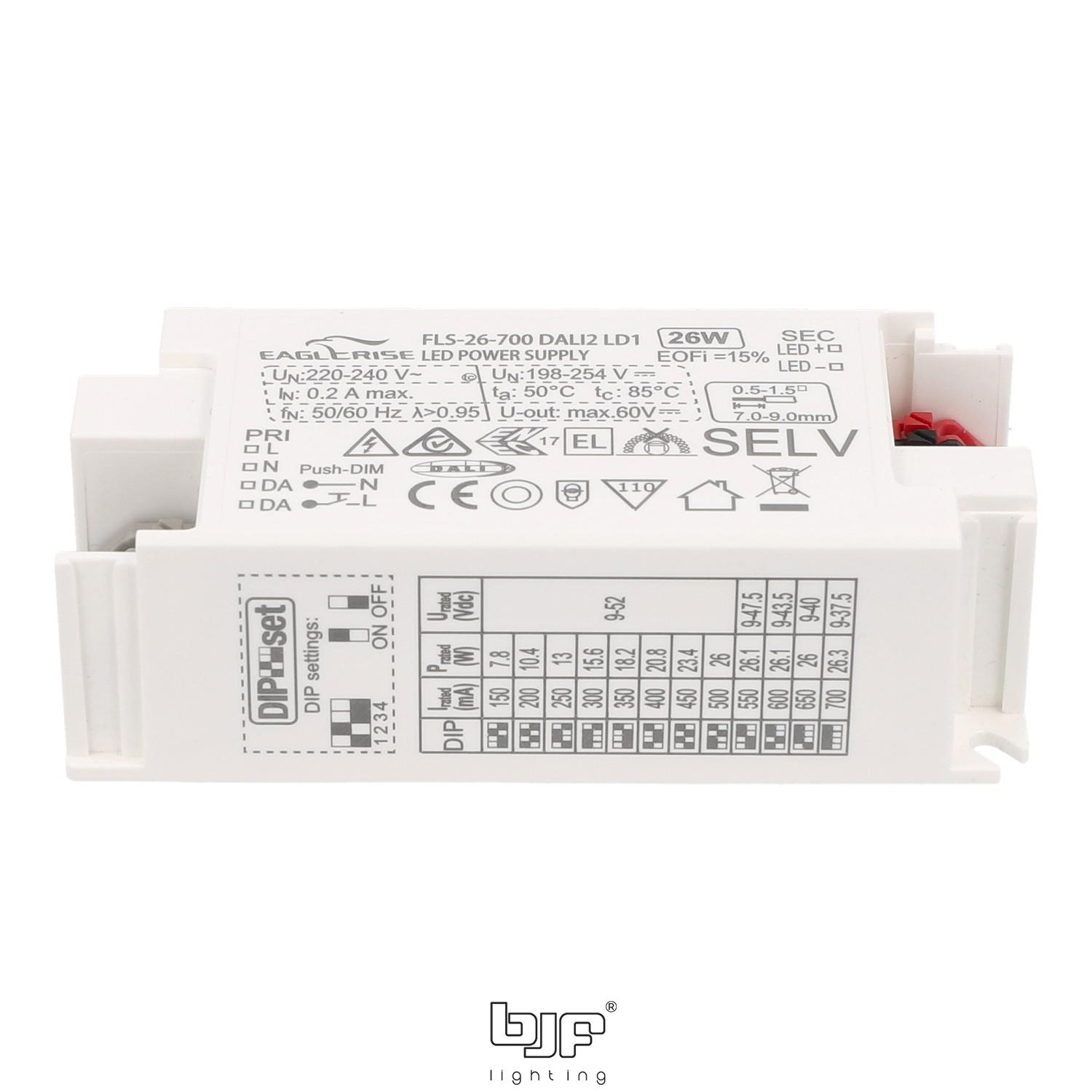 FUENTE CORRIENTE CONSTANTE DALI2/PUSH 9-52V 26W 1 Fuente Corriente Constante Dali2/Push 9-52V 26W