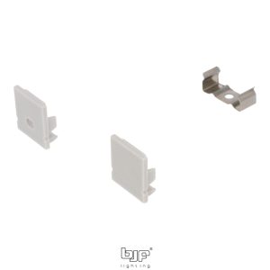 KIT PERFIL LED L2020 2m+2 TAPAS+4 GRAPAS PLATA