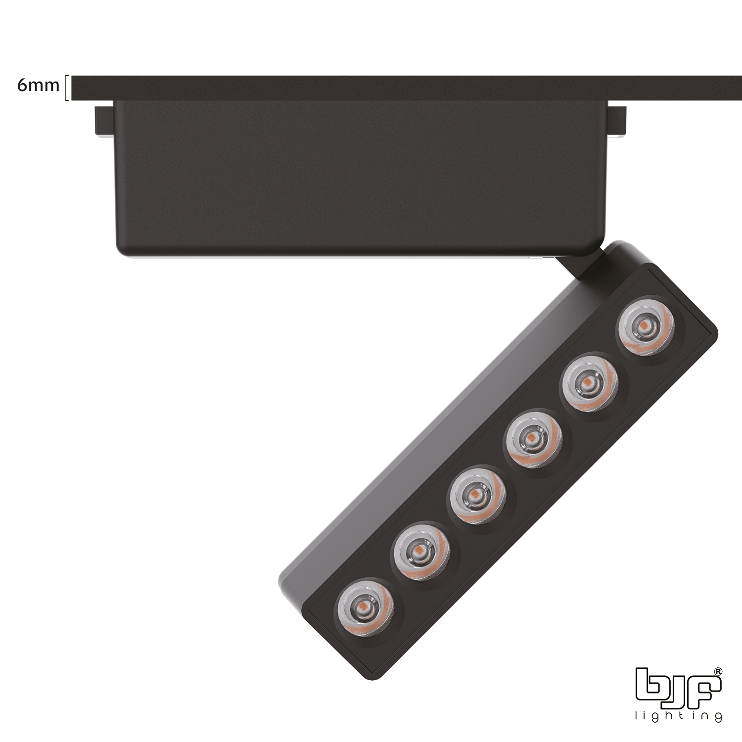 FOCO CARRIL MAGNETICO LINEAL ANTIDESLUMBRAMIENTO AJUSTABLE x6 6W 3CCT BLANCO MATE 3 Sistema Focos De Carril Magneticos