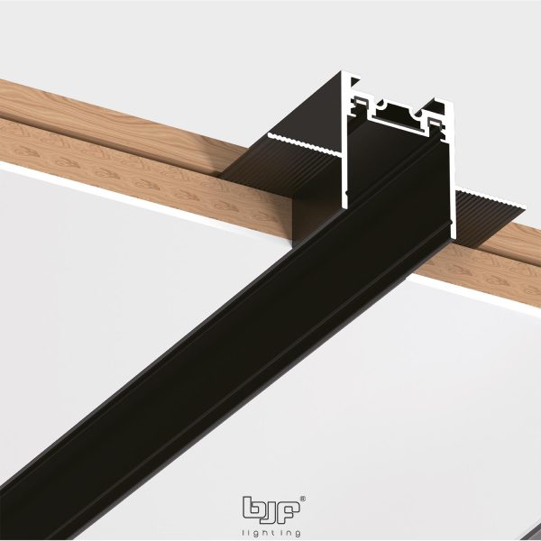 Carril Magnetico Empotrable Profundo Negro Mate 2M