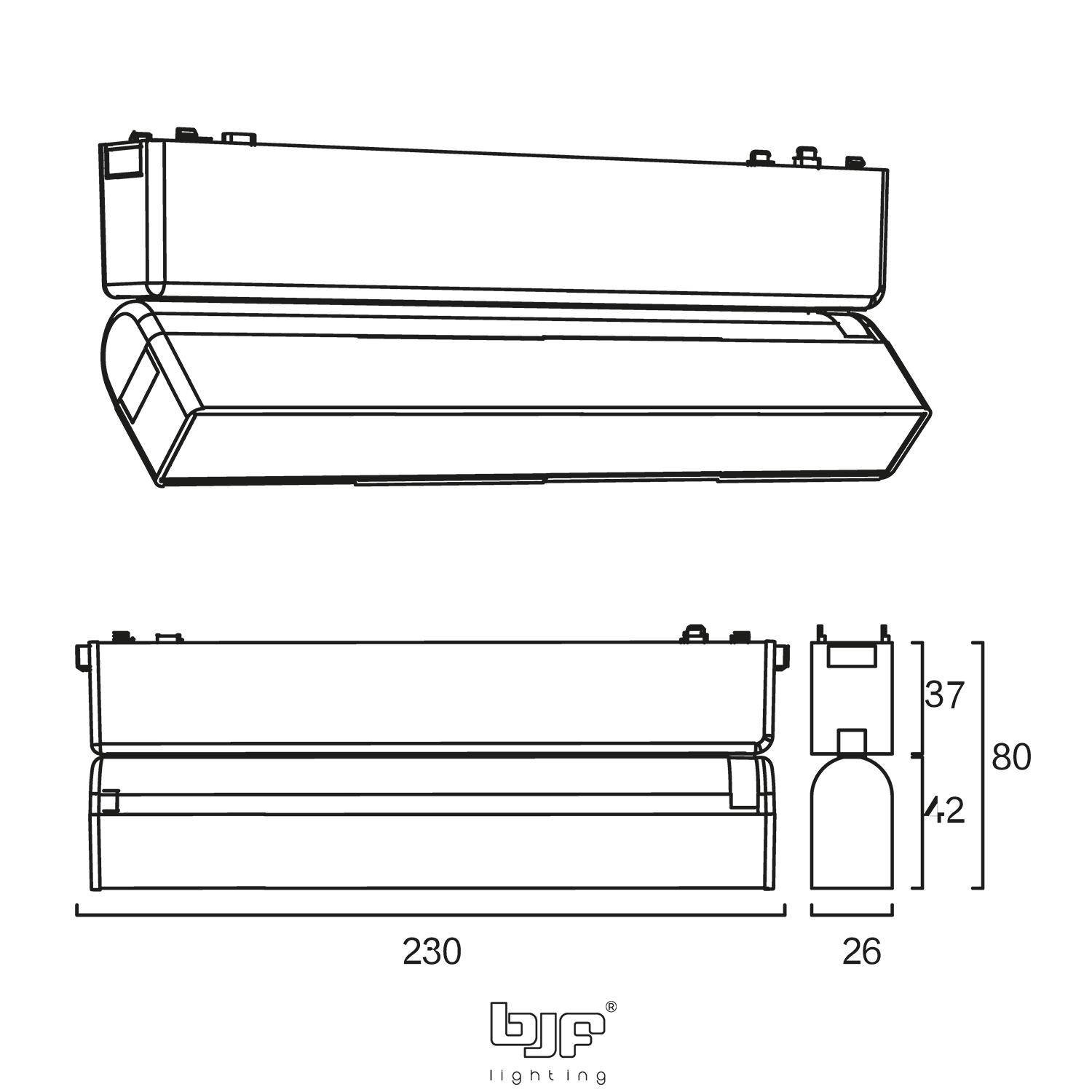 FOCO CARRIL MAGNETICO LINEAL CON DIFUSOR AJUSTABLE 10W 3CCT NEGRO MATE 2 Foco Magnetico Lineal Con Difusor Ajustable 10W 492-Nm-10-3Cct 492-Bm-10-3Cct Esquema