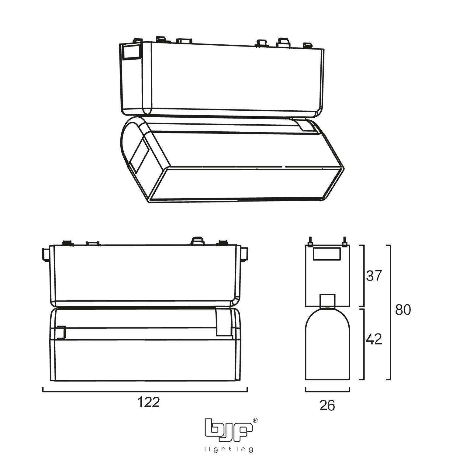 FOCO CARRIL MAGNETICO LINEAL CON DIFUSOR AJUSTABLE 5W 3CCT NEGRO MATE 2 492-Nm-5-3Cct 492-Bm-5-3Cct Esquema