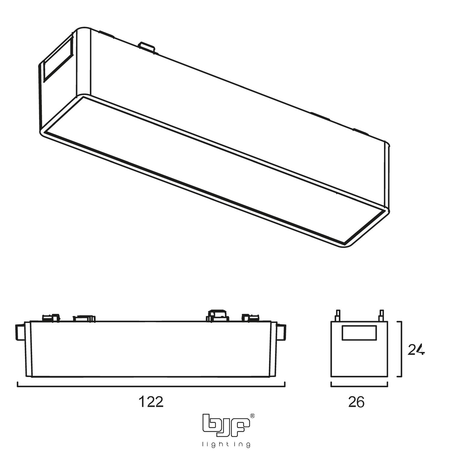 FOCO CARRIL MAGNETICO LINEAL CON DIFUSOR 5W 3CCT BLANCO MATE 2 495-Nm-5-3Cct-495-Bm-5-3Cct-Esquema