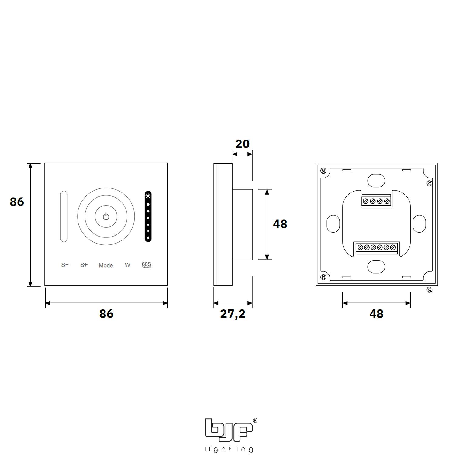 CONTROLADOR DE PARED 1 ZONA RGBCCT 4 Controlador De Pared 1 Zona Rgbcct