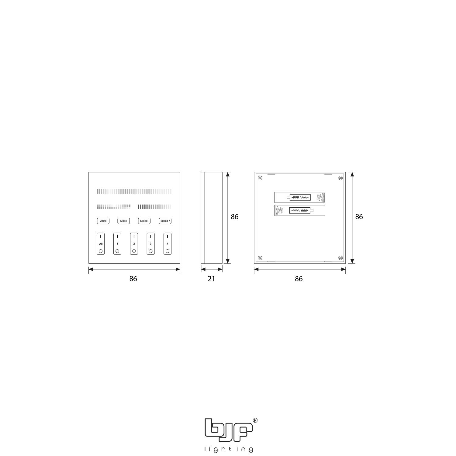 MANDO DE PARED A BATERIA 4 ZONAS RGBCCT 3 Mando De Pared A Bateria 4 Zonas Rgbcct