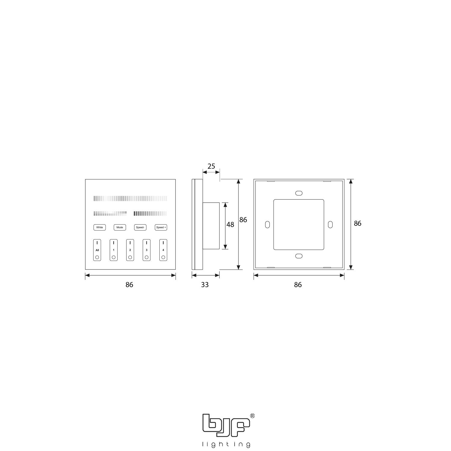 MANDO DE PARED 4 ZONAS RGBCCT 3 Mando De Pared 4 Zonas Rgbcct