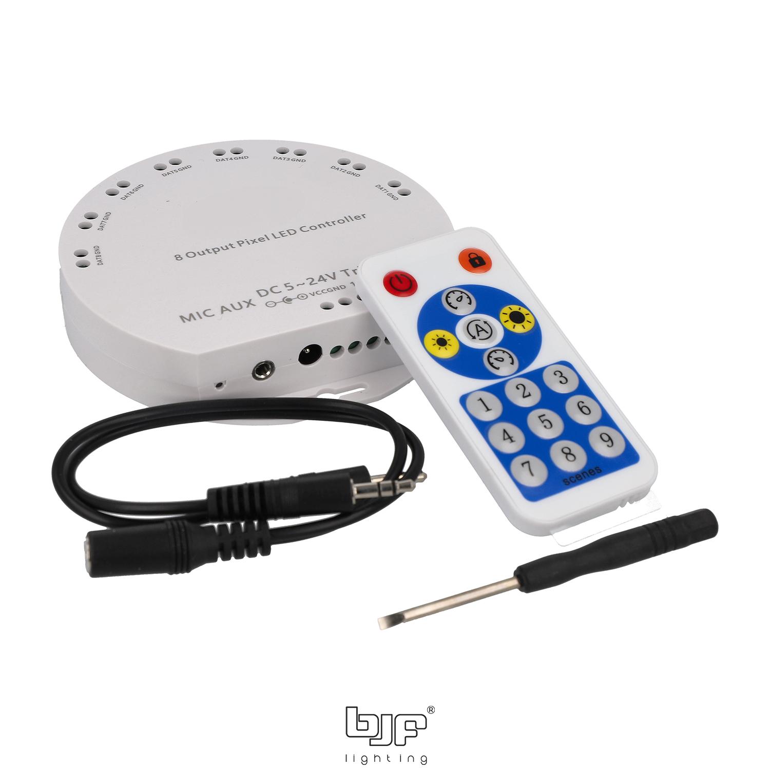 Controlador Led Spi Bluetooth + Mando 8*600 Pixel Dc5-24V Rgb