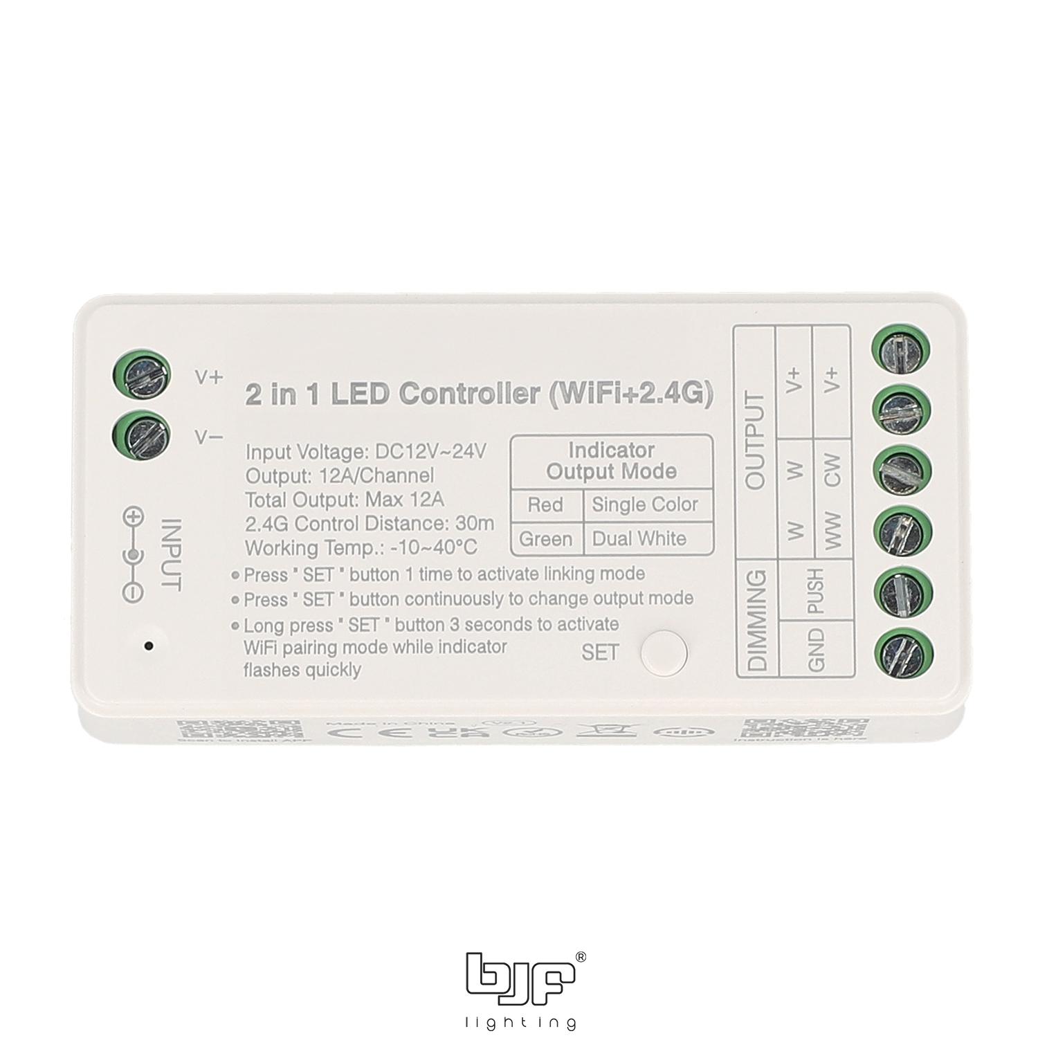 CONTROLADOR WIFI 2 EN 1 12-24V 12A MONOCOLOR-CCT 1 Controlador Wifi 2 En 1 12-24V 12A Monocolor-Cct