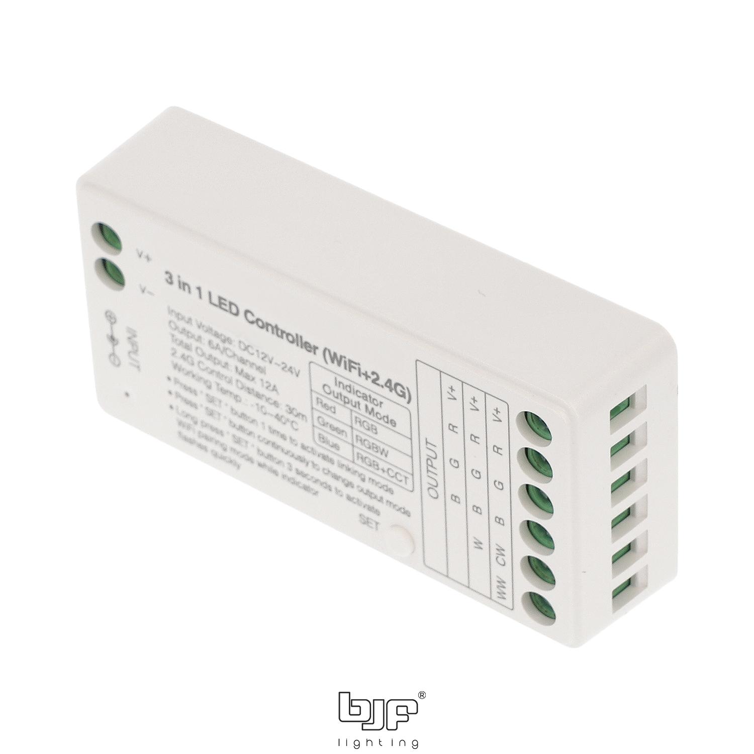 CONTROLADOR WIFI 3 EN 1 12-24V 12A RGB-RGBW-RGBCCT 1 Controlador Wifi 3 En 1 12-24V 12A Rgb-Rgbw-Rgbcct