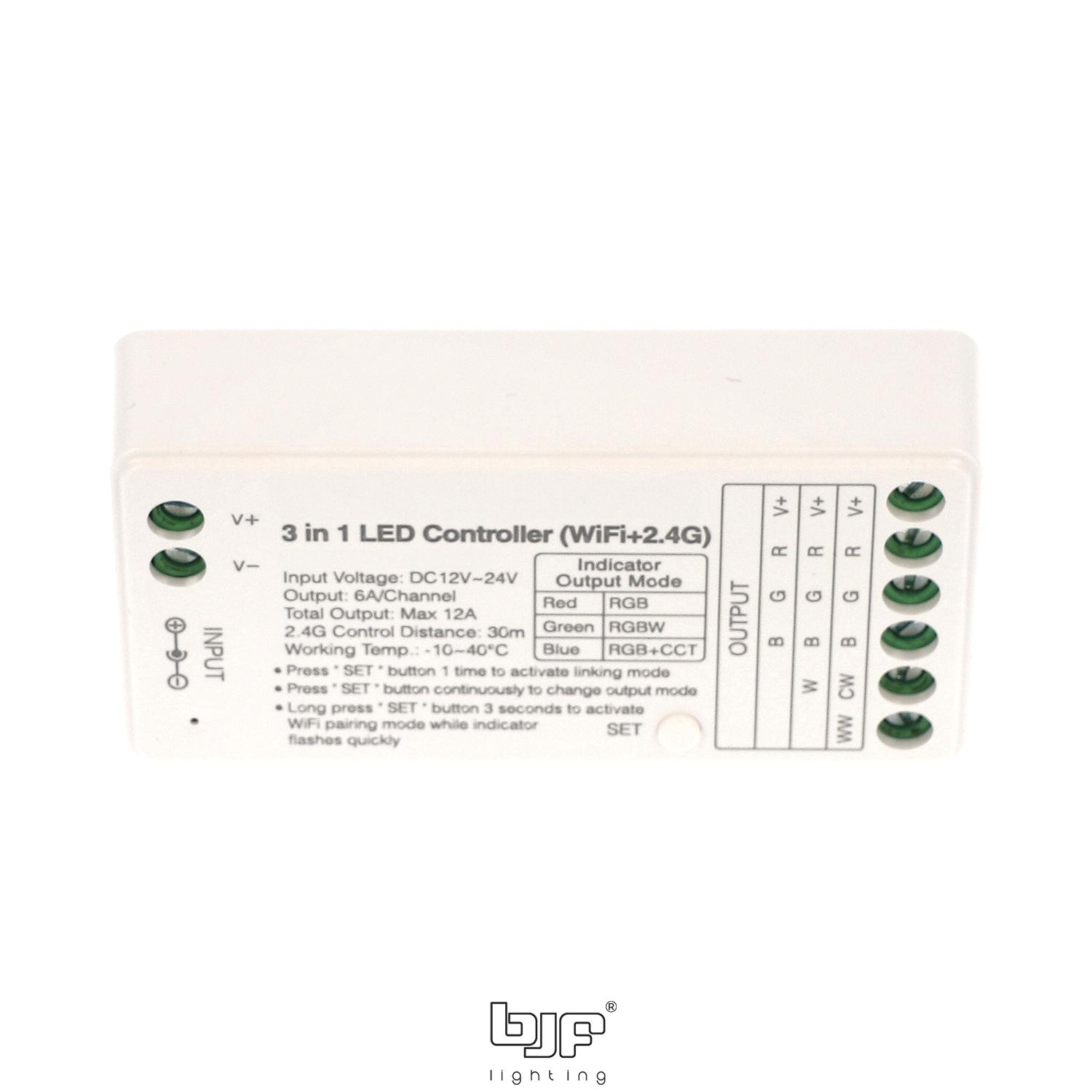 CONTROLADOR WIFI 3 EN 1 12-24V 12A RGB-RGBW-RGBCCT 2 Controlador Wifi 3 En 1 12-24V 12A Rgb-Rgbw-Rgbcct