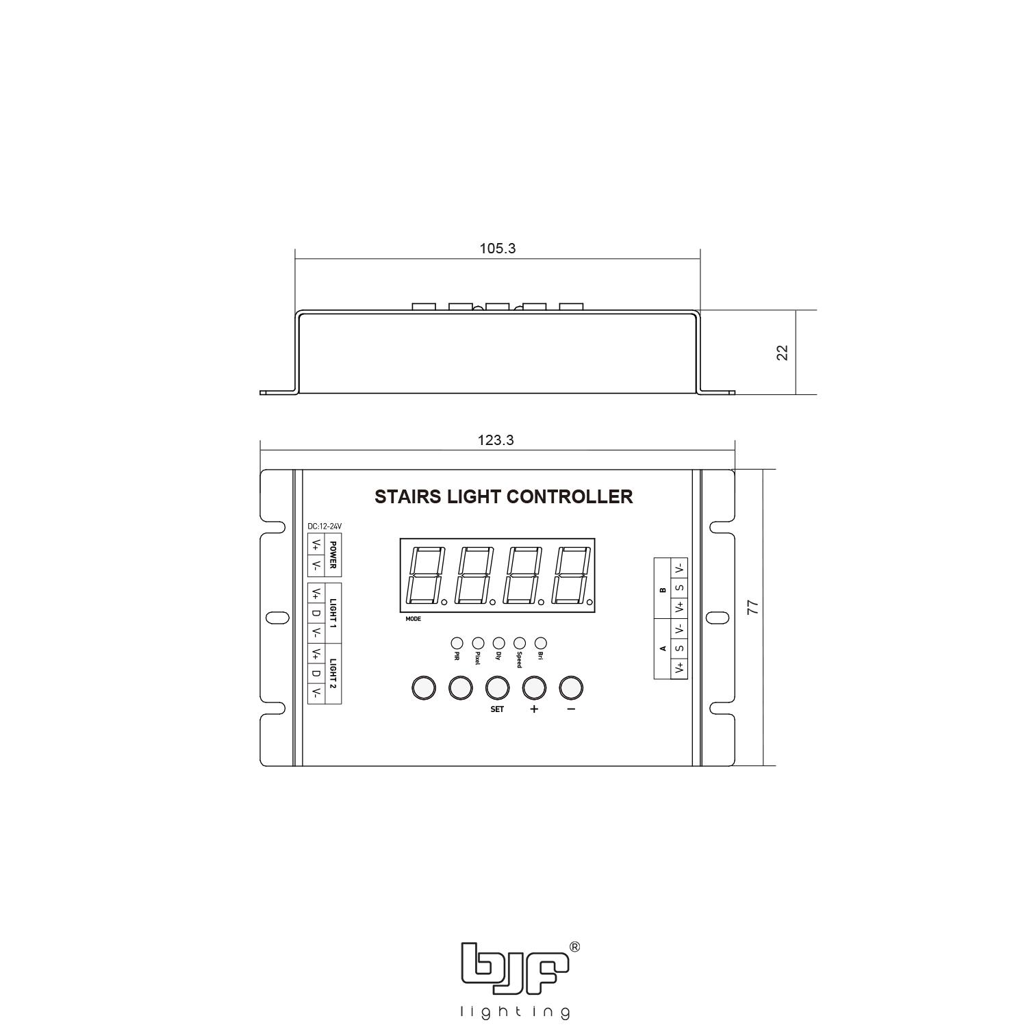 CONTROLADOR DE ESCALERA CON 2 DETECTORES DE PRESENCIA 9 Controlador Luces De Escalera 030-883+030-884