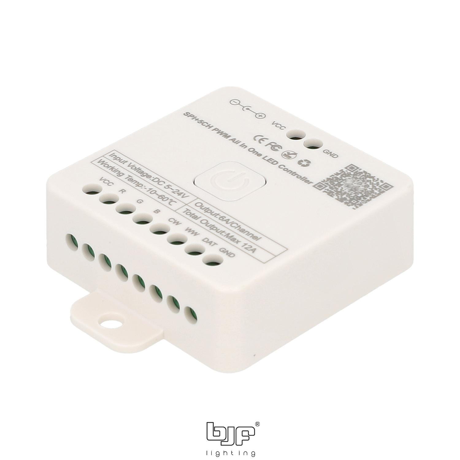 CONTROLADOR SPI BLUETOOTH 5-24V12A RGB-RGBW-RGBCCT 1 Controlador Spi Bluetooth 5-24V12A Rgb-Rgbw-Rgbcct