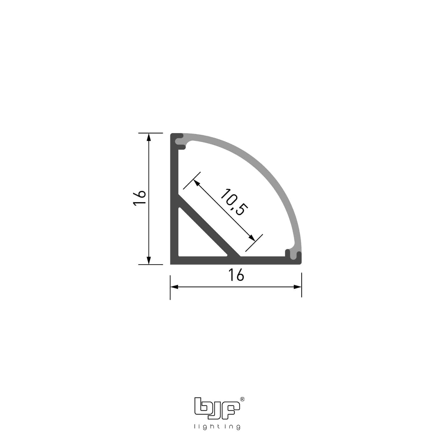 TAPA LATERAL PERFIL L493 NEGRO MATE 4 Perfil Esquinero L493 Esquema