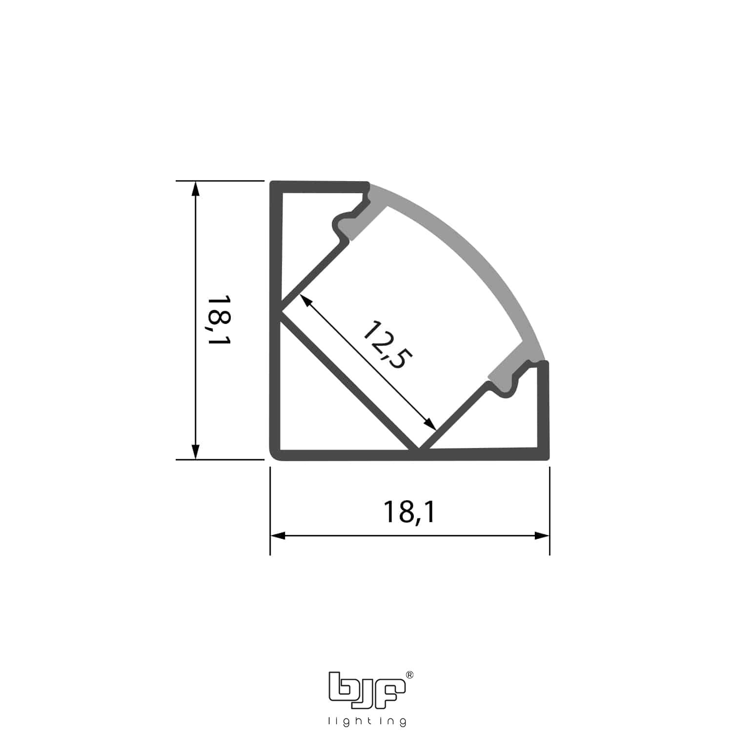 L516 Perfil Led Esquinero Esquema