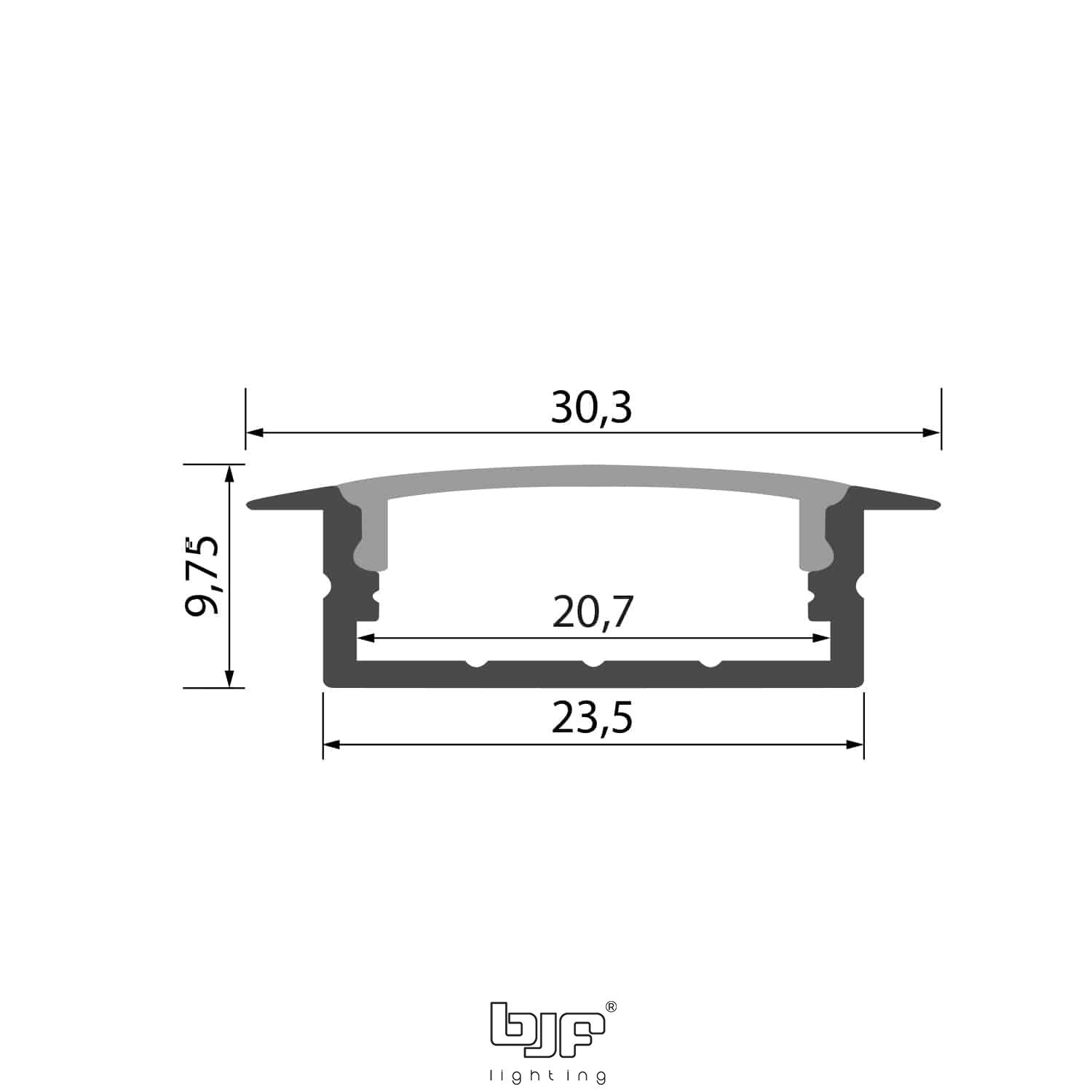 Kit Perfil De Empotrar L521 Esquema