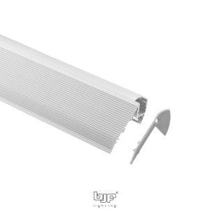 KIT PERFIL PISABLE ESCALERA L524+DIFUSOR OPAL+TAPAS PLATA 2m