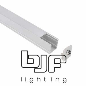 KIT PERFIL LED L2020 2m+2 TAPAS+4 GRAPAS PLATA