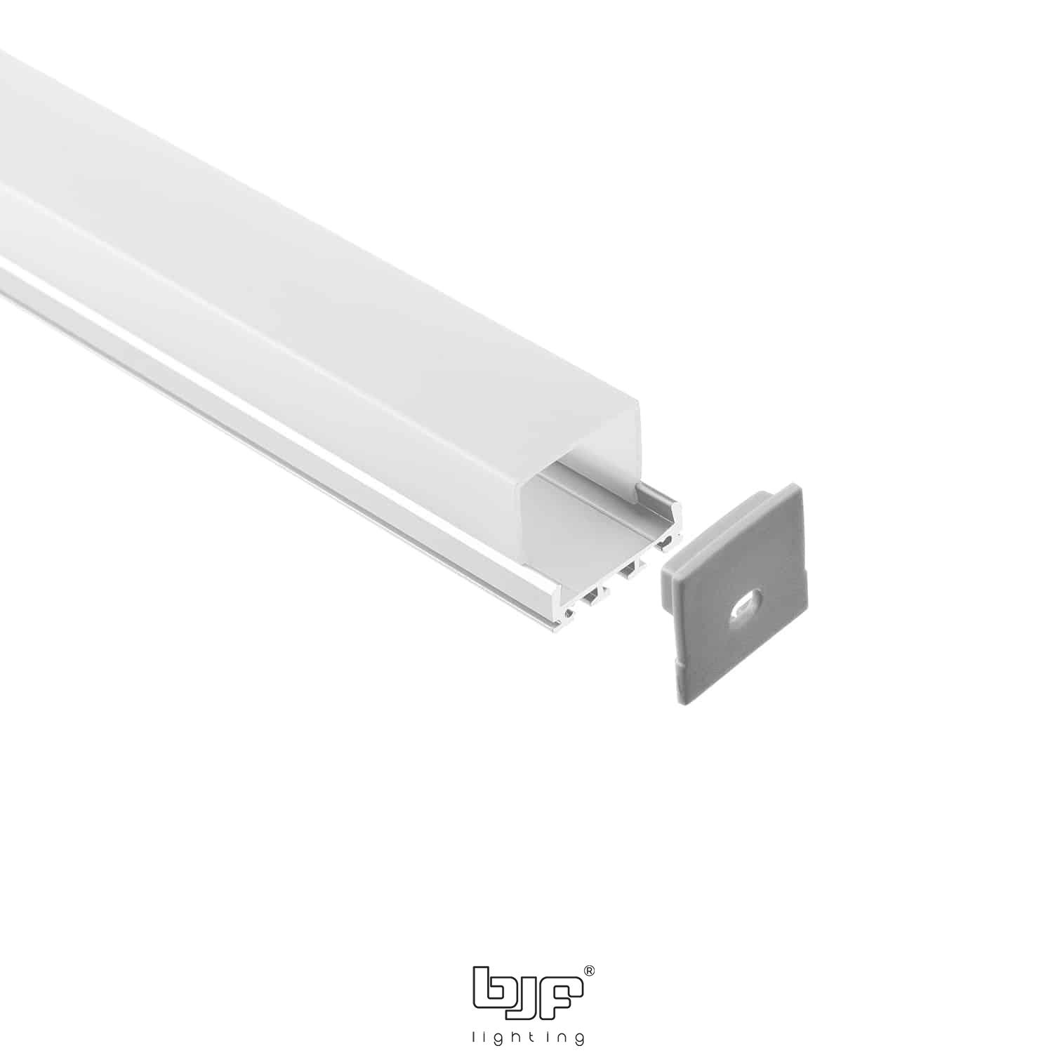 KIT PERFIL COLGANTE Y SUPERFICIE L507+DIFUSOR OPAL+2 TAPAS+GRAPAS PLATA 2m 1 L507 Perfil Led Colgante Y Superficie