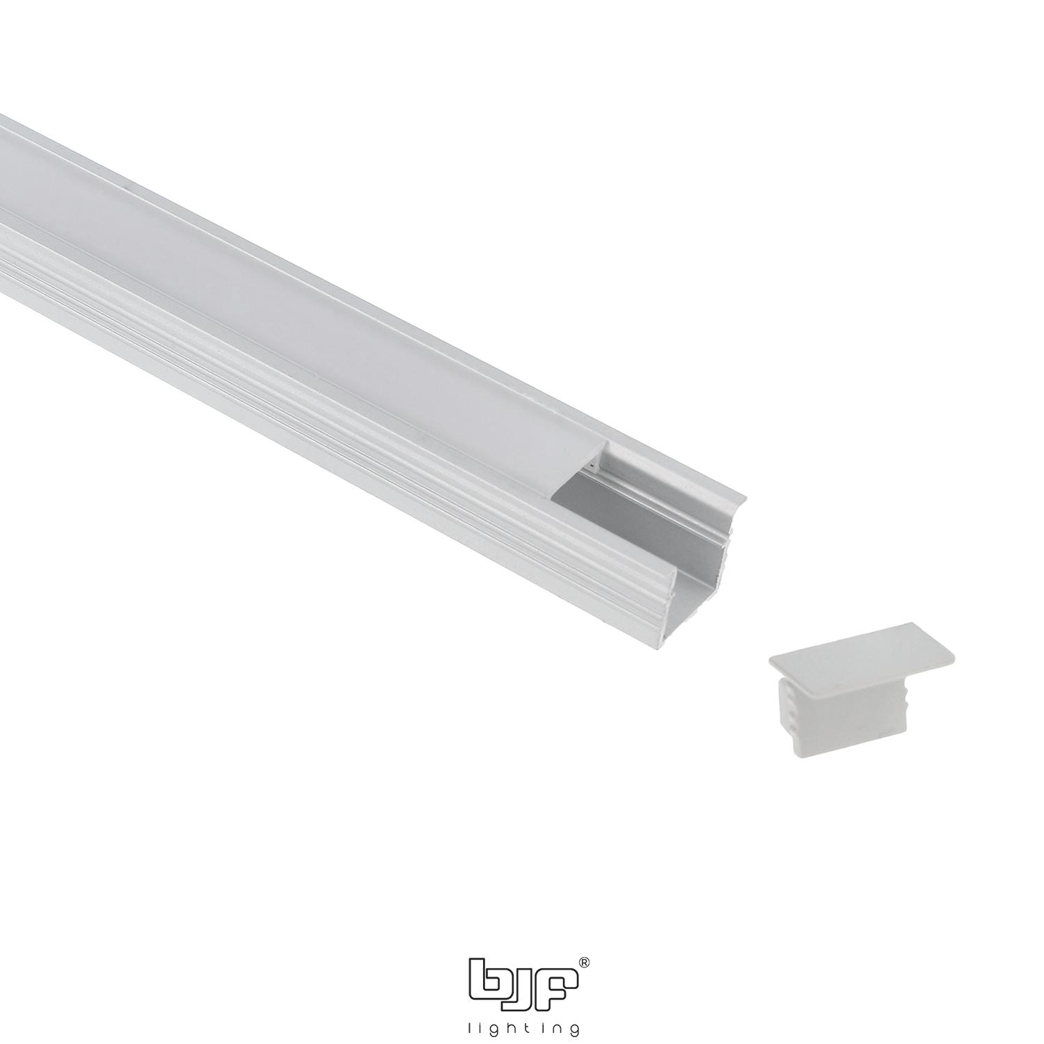 KIT PERFIL DE EMPOTRAR L535+DIFUSOR OPAL+2 TAPAS PLATA 2m 1 Perfil De Empotrar L535