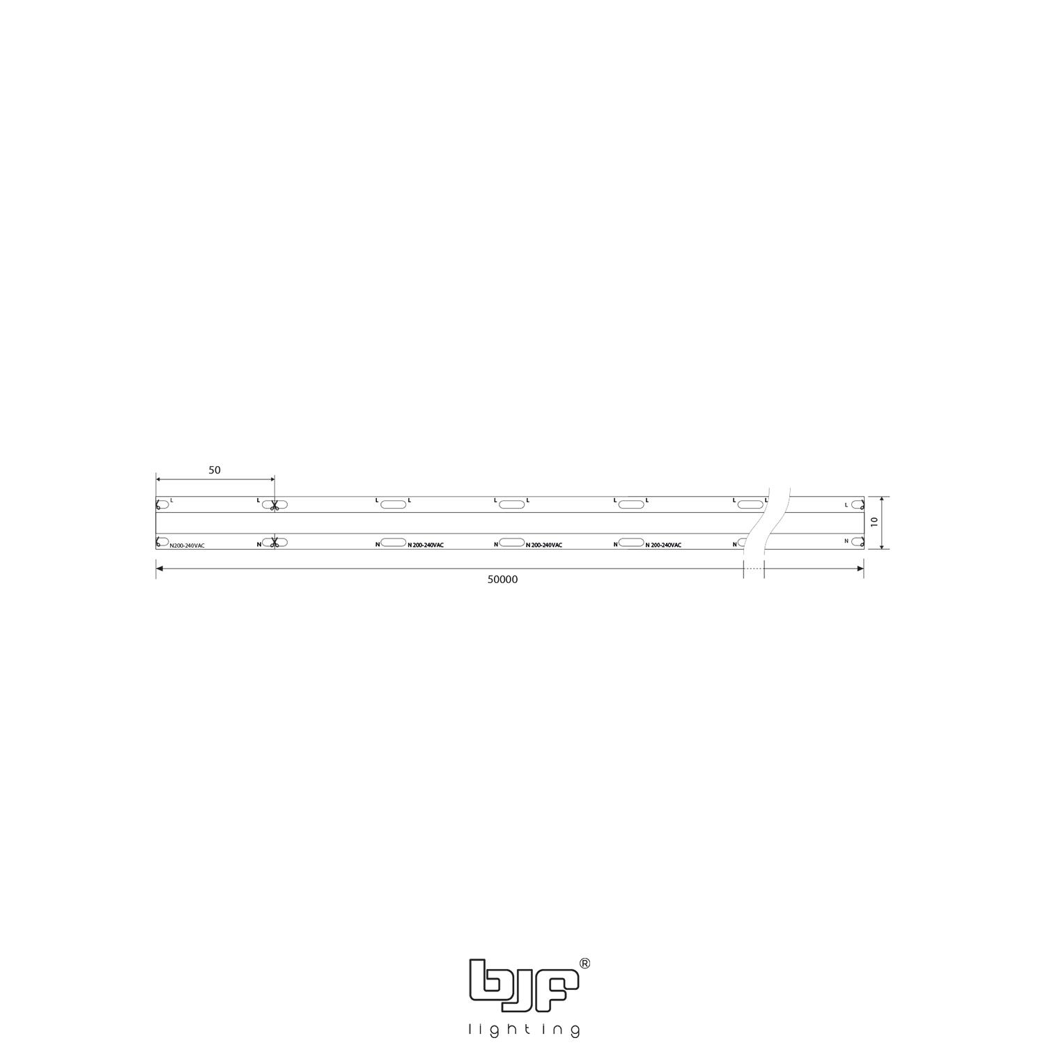 Tira Led 230V Cob 11W 720 Led Esquema
