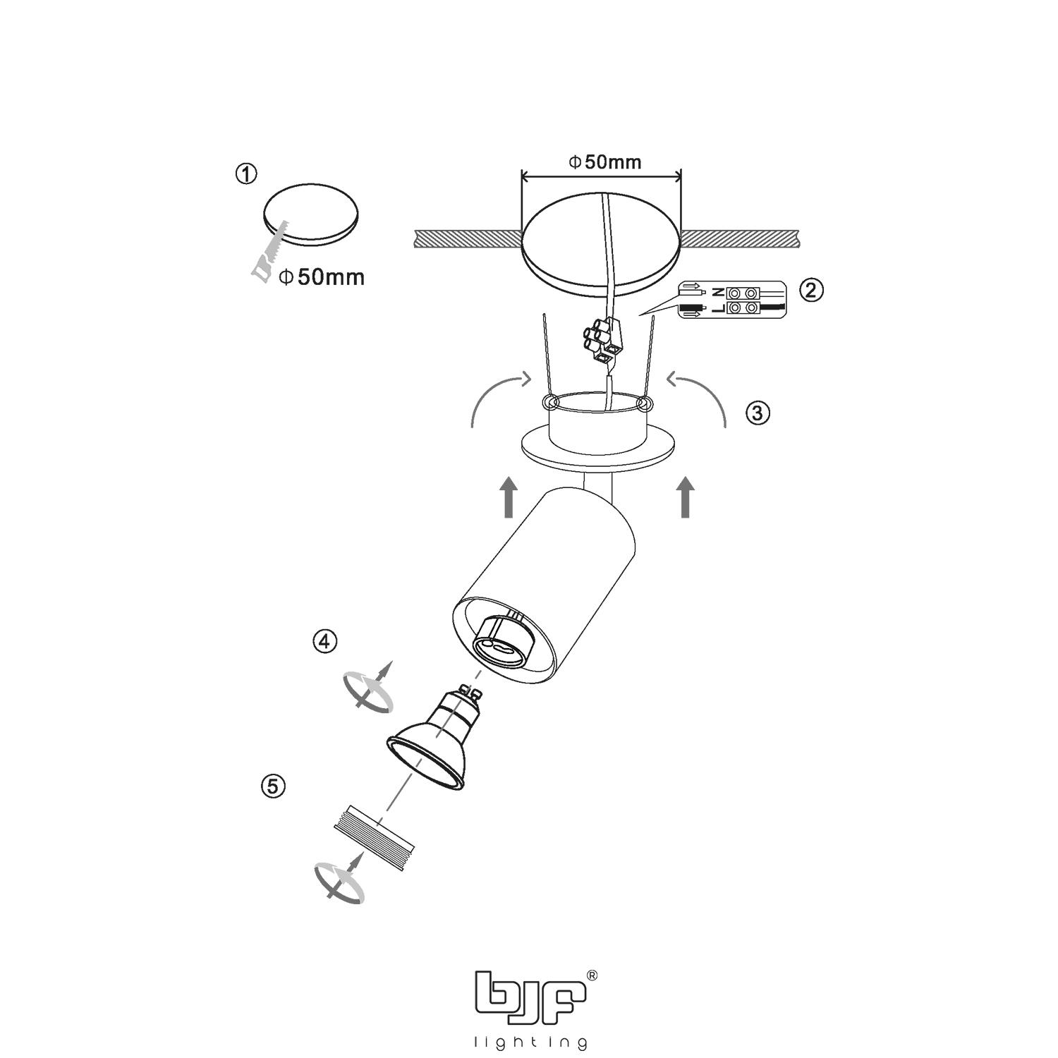 PULSE-FOCO SEMIEMPOTRADO ORIENTABLE 4 Pulse-Foco Semiempotrado Orientable Esquema