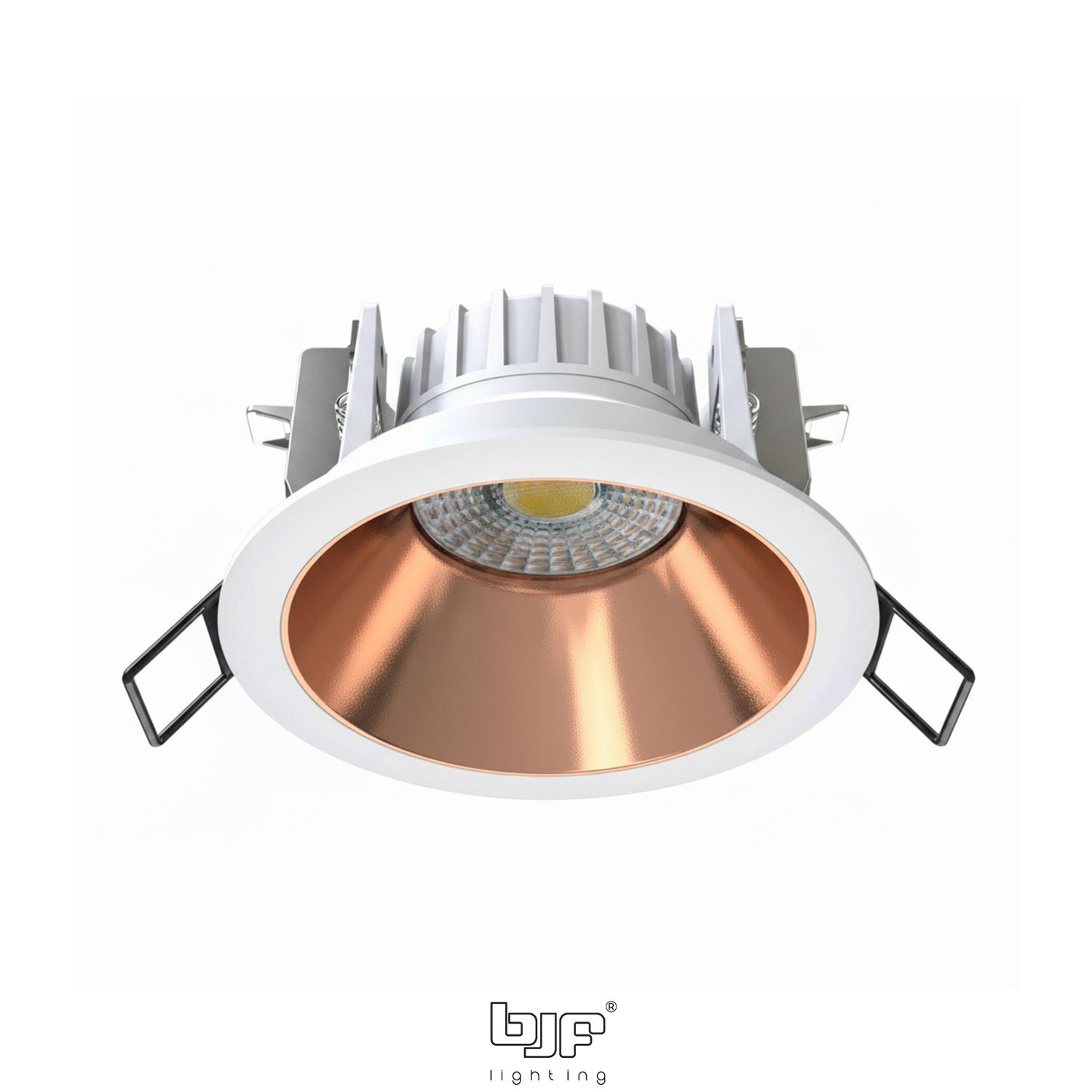 DELTA-SPOT REDONDO FIJO CONCAVO 8W 3CCT TRIAC 2 Delta-Spot Redondo Fijo Concavo 8W 3Cct Triac Blanco Mate-Cobre