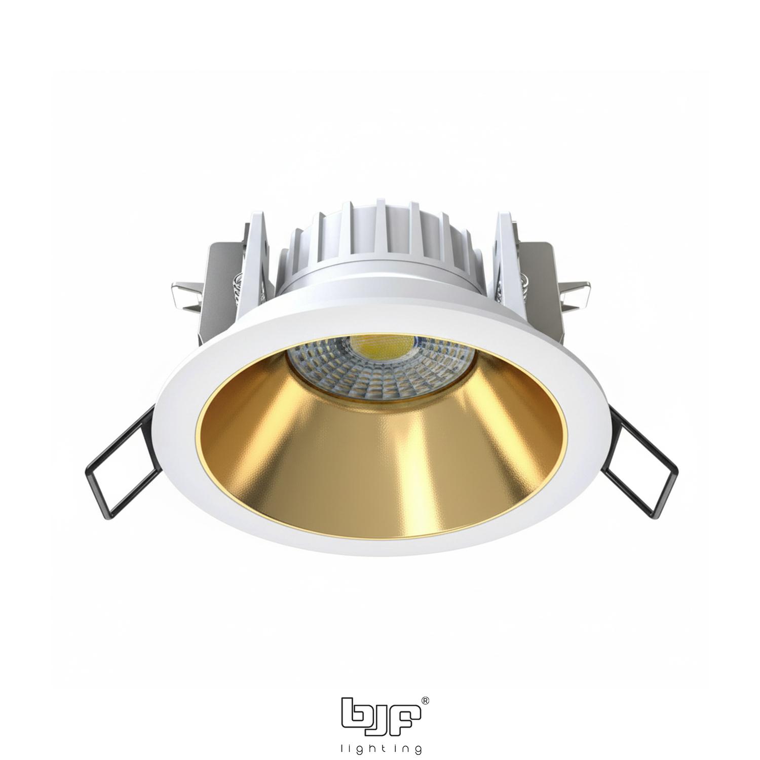DELTA-SPOT REDONDO FIJO CONCAVO 8W 3CCT TRIAC 4 Delta-Spot Redondo Fijo Concavo 8W 3Cct Triac Blanco Mate-Oro
