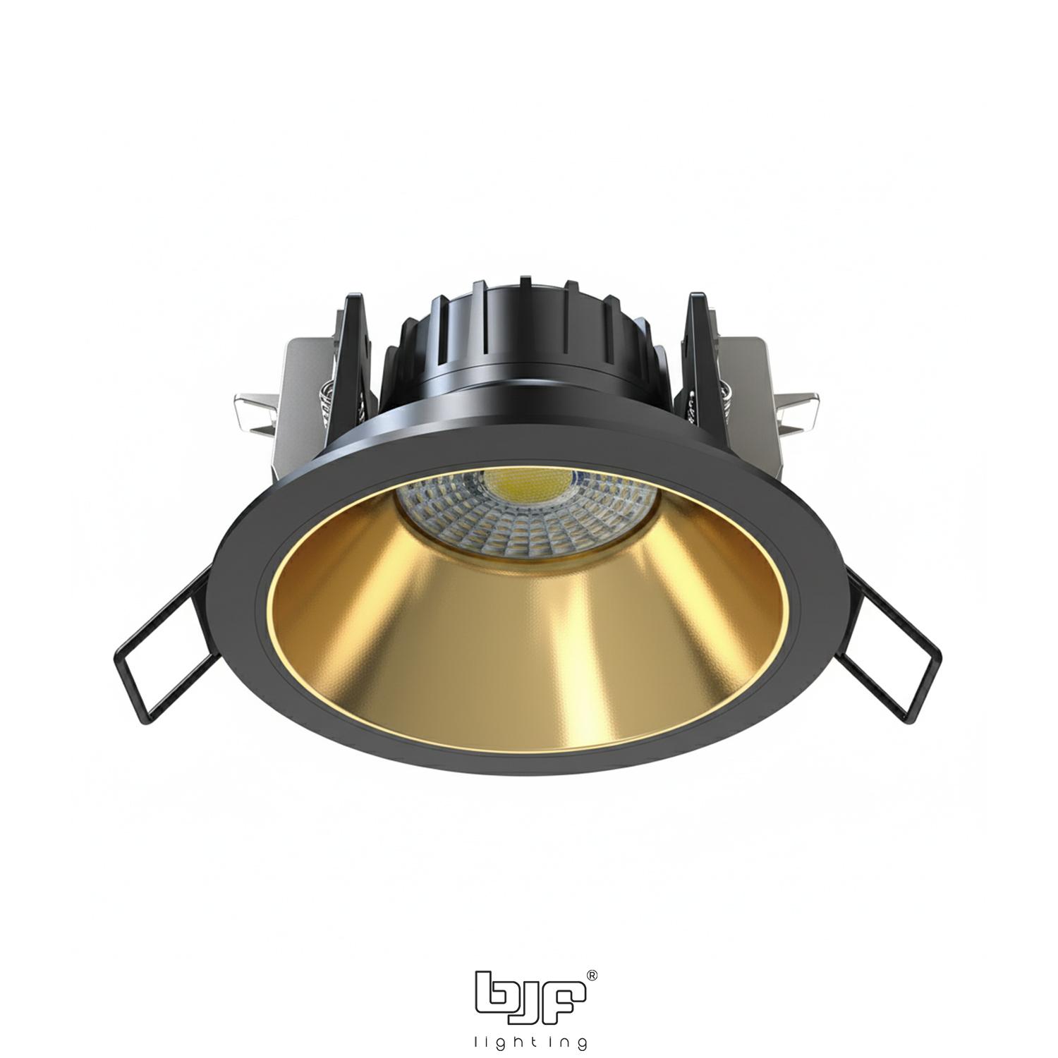 DELTA-SPOT REDONDO FIJO CONCAVO 8W 3CCT TRIAC 8 Delta-Spot Redondo Fijo Concavo 8W 3Cct Triac Negro Mate-Oro