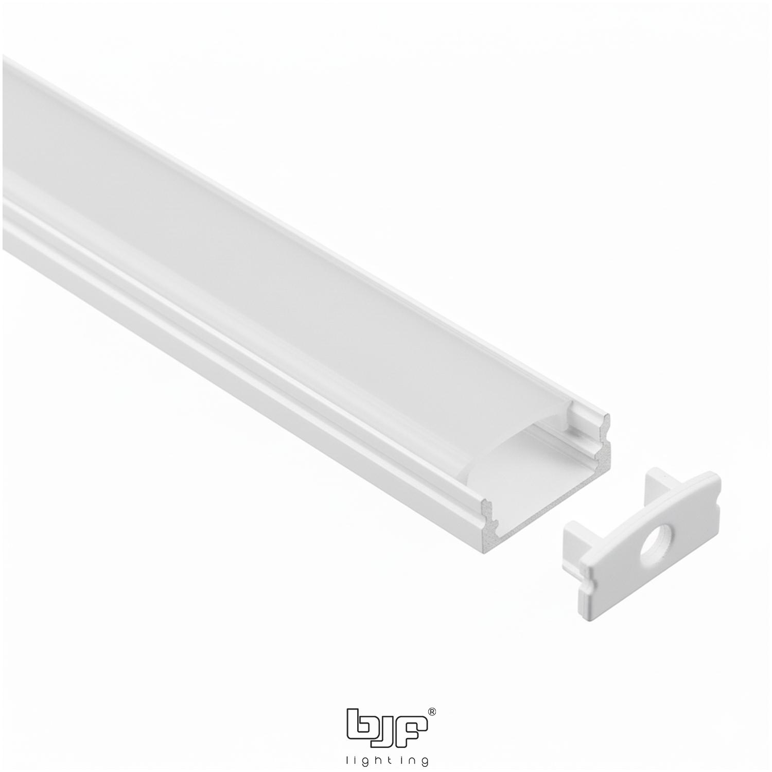 KIT PERFIL L494+DIFUSOR+2 TAPAS+4 CLIPS BLANCO MATE 2m 1 L494 Perfil De Superficie Small 17,3X7Mm Blanco