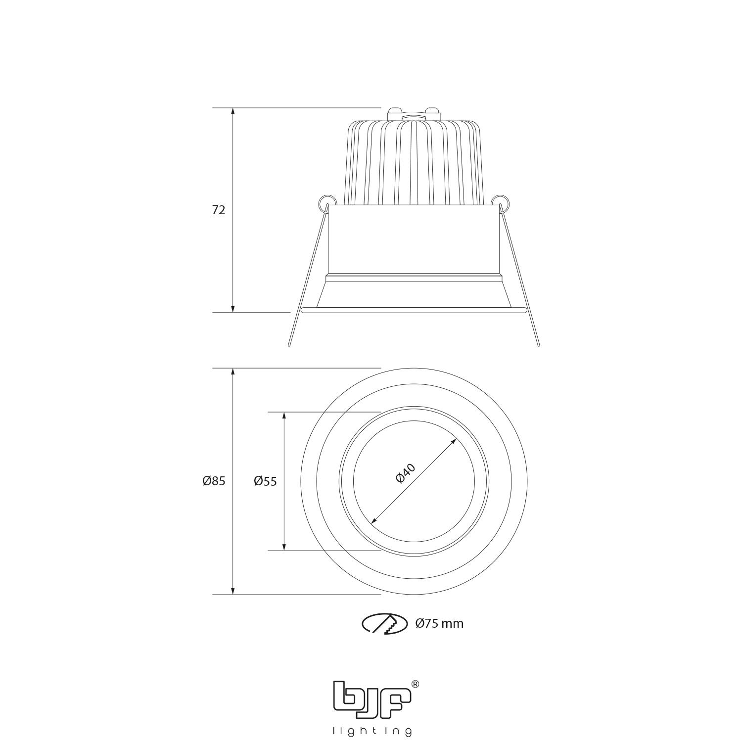 FLUX-SPOT REDONDO BASCULANTE CONCAVO 9W 5 Flux-Spot Redondo Basculante Concavo 9W Esquema