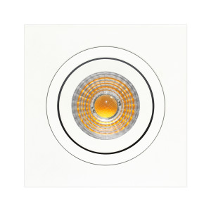 SPOT CUADRADO BASCULANTE ALUMINIO ∅80x80mm BLANCO MATE
