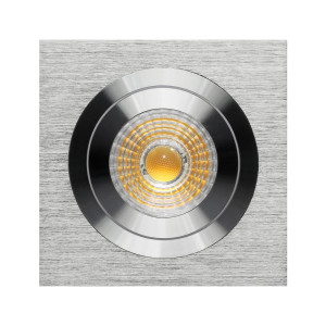SPOT CUADRADO BASCULANTE ALUMINIO Ø80x80mm RALLADO