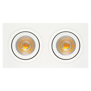 SPOT 2 LUCES BASCULANTE ALUMINIO Ø80x156mm BLANCO MATE