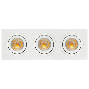 SPOT 3 LUCES BASCULANTE ALUMINIO Ø80x240mm BLANCO MATE