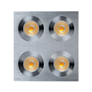SPOT CUADRADO ALUMINIO RALLADO Ø164*164mm 4 LUCES