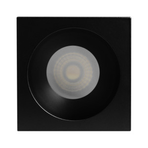 SPOT CUADRADO CONCAVO Ø75mm GU10 IP65 NEGRO MATE