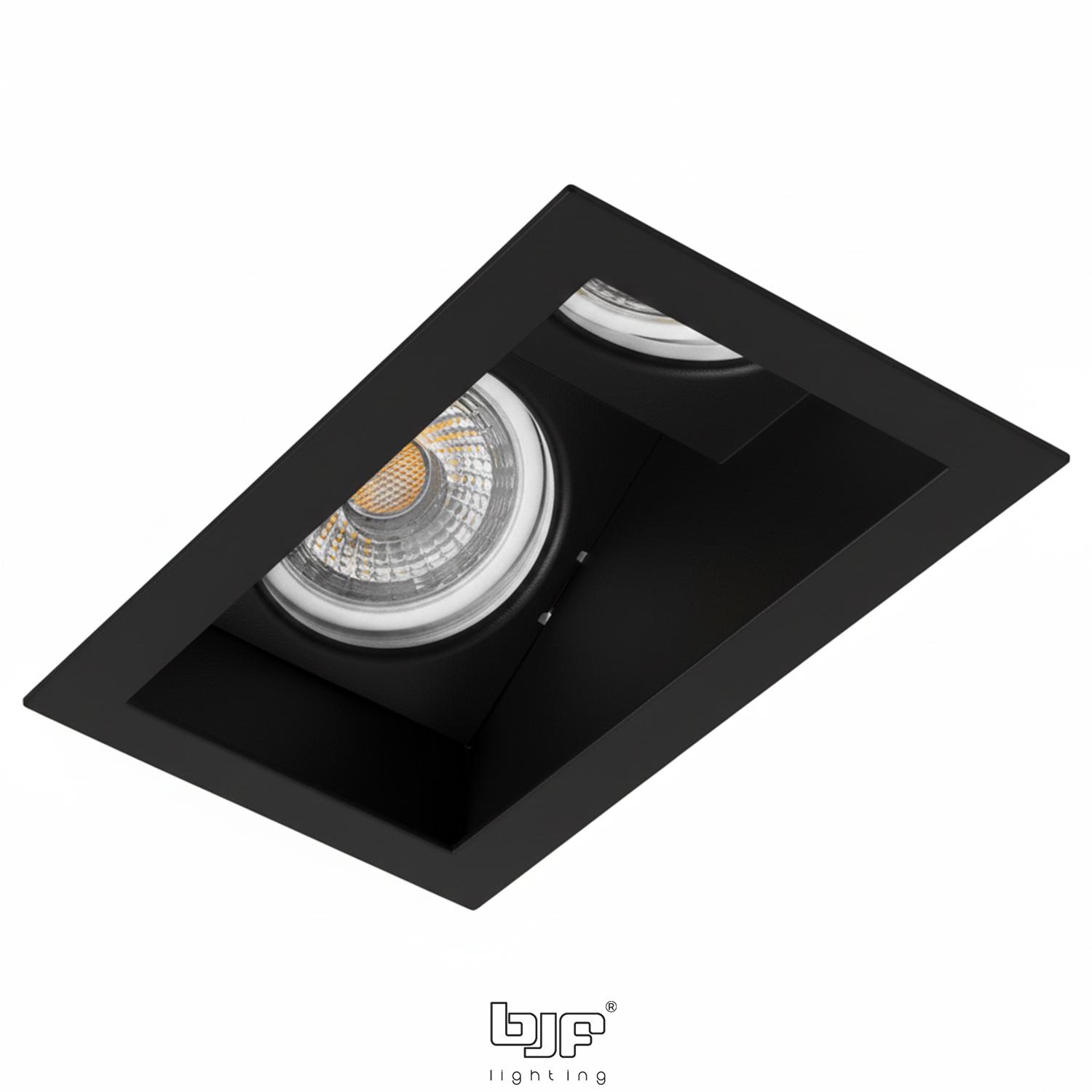 SENDA-ARO RECTANGULAR BASCULANTE CONCAVO 2 LUCES 6 Senda Negro Mate