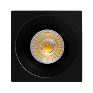SPOT CUADRADO CONCAVO FIJO Ø75mm GU10 NEGRO MATE