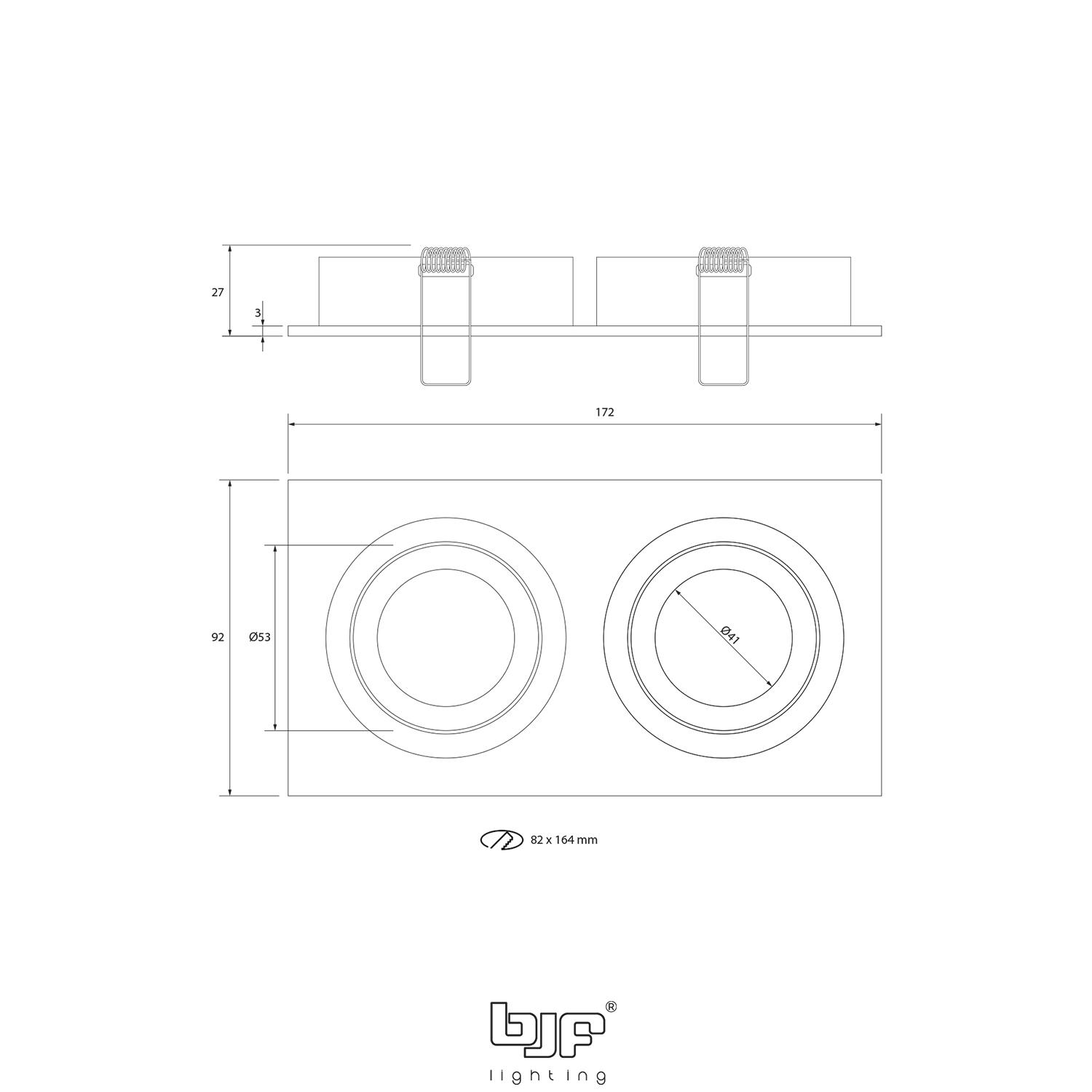 DUOX-ARO RECTANGULAR BASCULANTE 2 LUCES 5 Duox Esquema