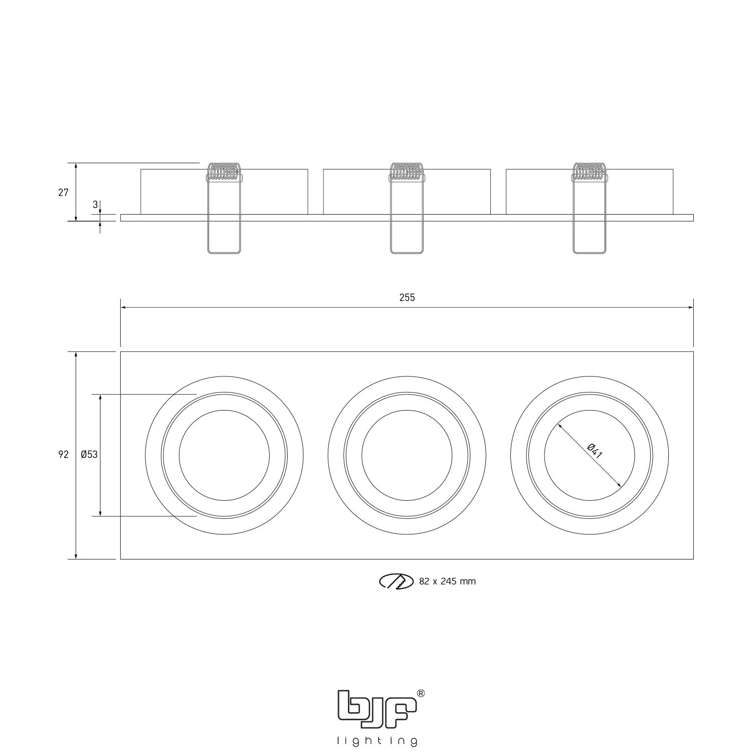 TRIOX-ARO RECTANGULAR BASCULANTE 3 LUCES 5 Triox Esquema