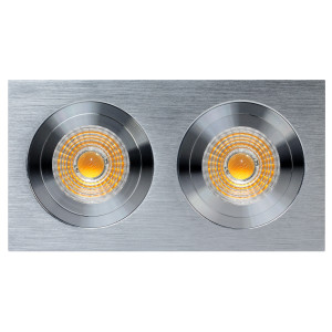 SPOT 2 LUCES BASCULANTE ALUMINIO Ø80x156mm RALLADO