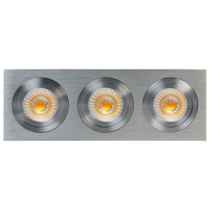 SPOT 3 LUCES BASCULANTE ALUMINIO Ø80x240mm RALLADO