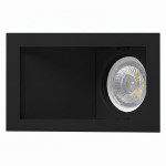 DORSO-ARO RECTANGULAR BASCULANTE CONCAVO 1 LUZ NEGRO MATE
